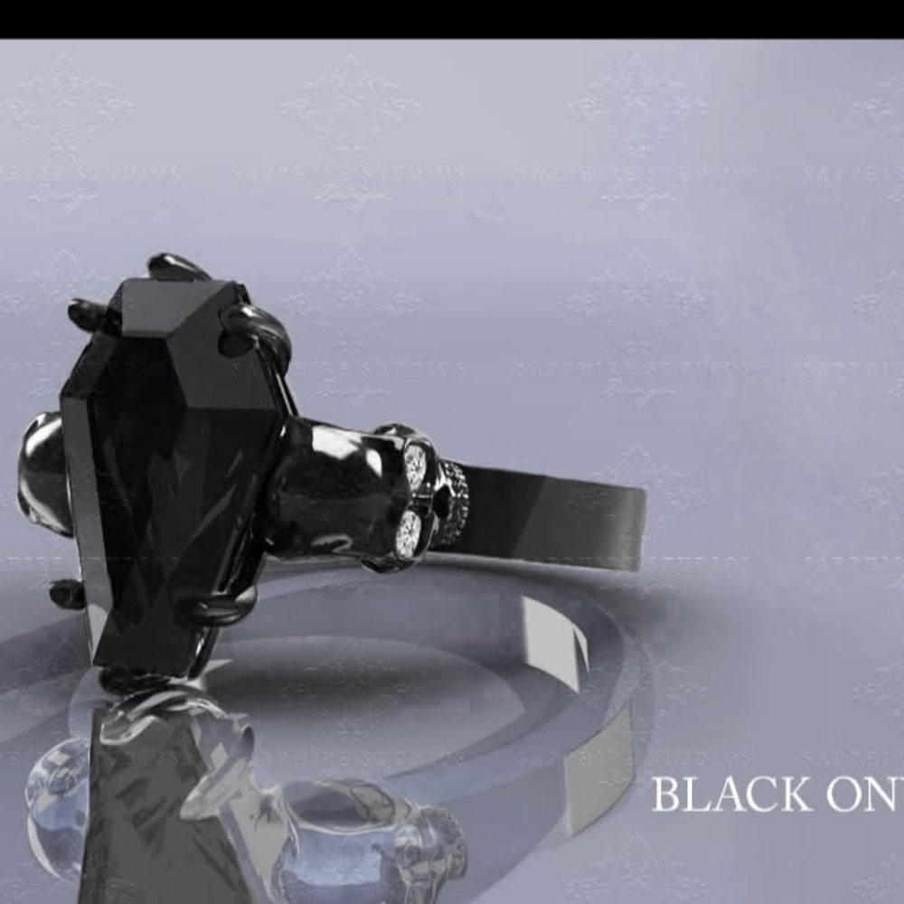 Nightfall Black Onyx Coffin Cut Ring